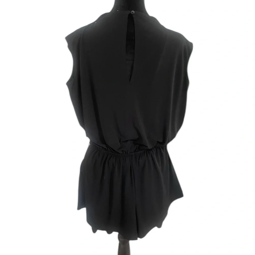 Black BCBG relaxed fit romper, Jumpsuit,Draped, V neck,shorts, Small